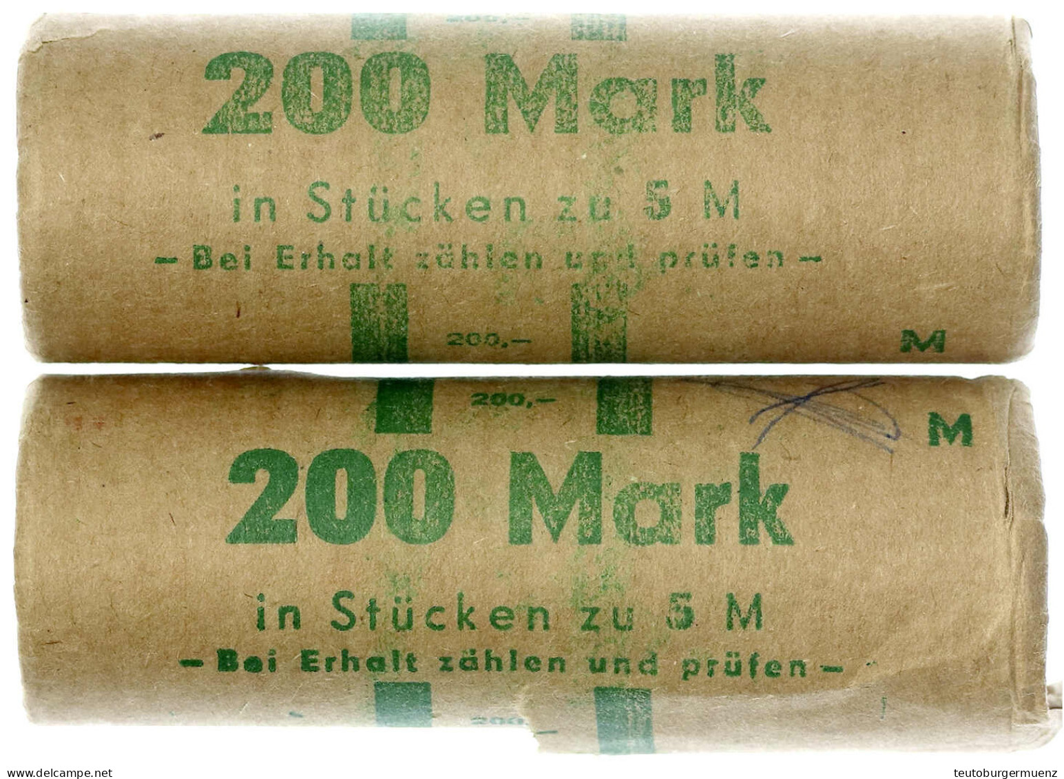 2 X Originalrolle (Papier) Mit Je 40 X 5 Mark 1990 A, Postwesen. 1 X Papier Eingerissen. Stempelglanz, Export. Jaeger 16 - Other & Unclassified