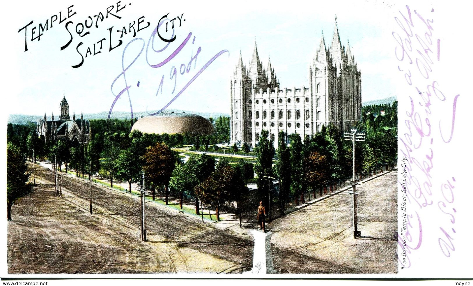 12819  - U.S.A. - TEMPLE  SQUARE SALT LAKE CITY  : " The Bureau "  Temple Block     - Circulée En 1904 - Salt Lake City