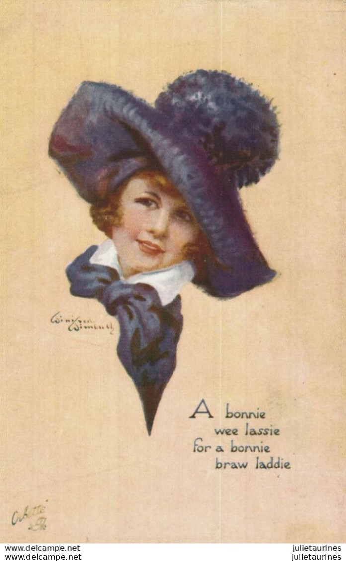 WIMBUSH ILLUSTRATEUR FEMME CHAPEAU CPA BON ETAT - Wimbush