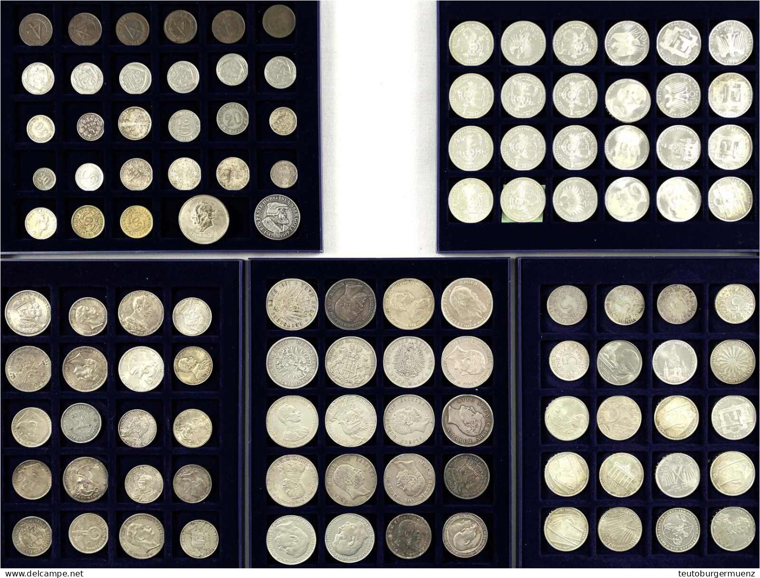 Sammlung Von 113 Hauptsächlich Silbermünzen Ab Dem Kaiserreich Bis Zur Euro-Zeit Im Safe-Münzkasten. 31 Reichssilbermünz - Autres & Non Classés