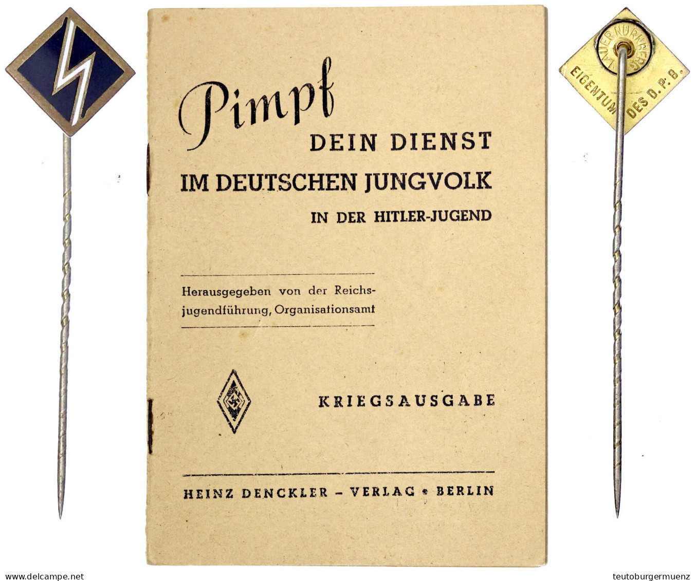 Abzeichen Für Wölflinge (1922-1927) Des Deutschen Pfadfinderbundes (DPB). Dazu Pimpfenheft Der Reichsjugendführung. Vorz - Other & Unclassified