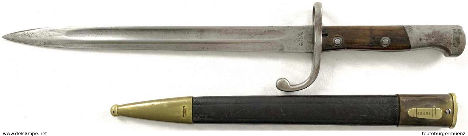 Seitengewehr K98 In Scheide. Hersteller W.K. &amp; Cie., Solingen. Länge 45,5 Cm - Knives/Swords