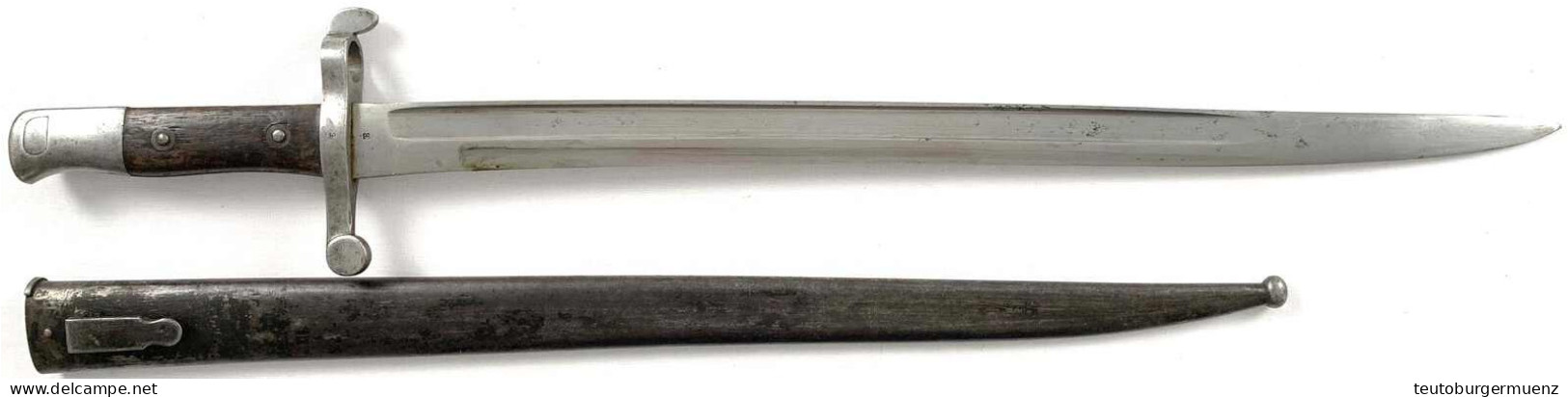 Bajonett Steyr 1886 In Scheide. Länge 61,5 Cm - Knives/Swords