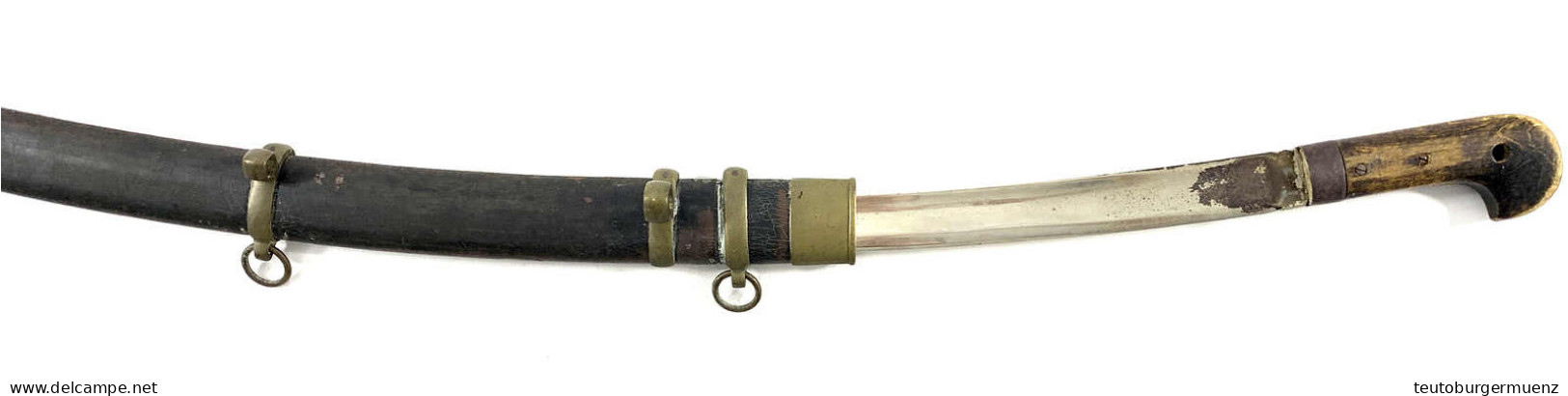 Schaschka-Säbel 1912. In Scheide. Gesamtlänge 102 Cm. Gebrauchsspuren, Sehr Selten - Knives/Swords