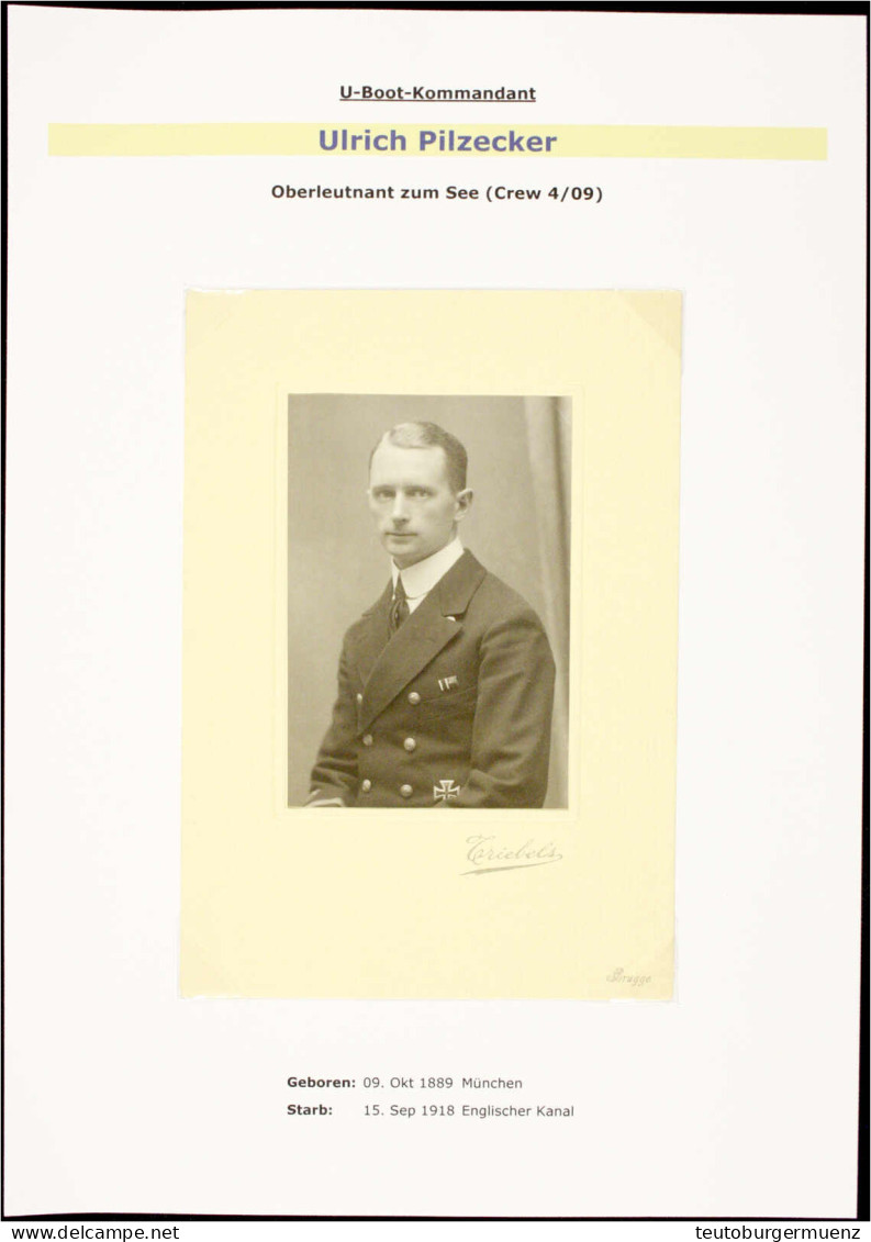 Ordner Mit Papiernachlass Des Oberleutnant Zur See Ulrich Pilzecker (1889-1918), U-Boot-Kommandant Im 1. Weltkrieg. 30 F - Sonstige & Ohne Zuordnung