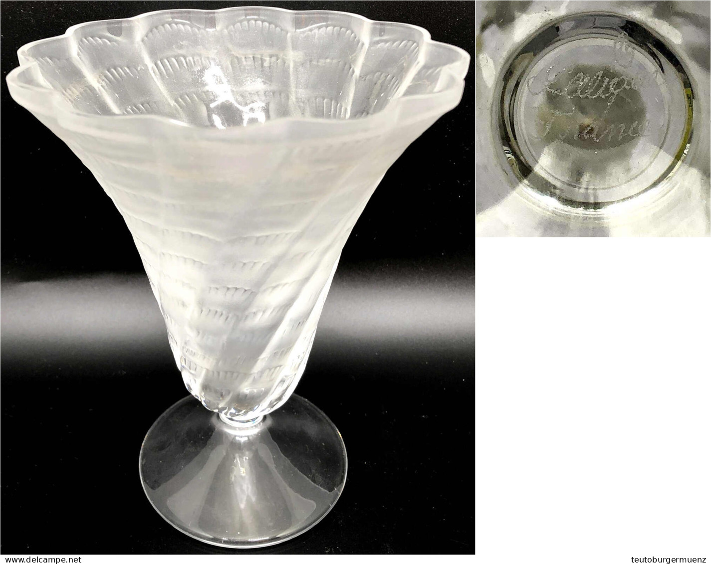 Designer-Kristallglas Von Rene Lalique (1860 Ay Bis 1945 Paris). Höhe 15,2 Cm - Glas & Kristall