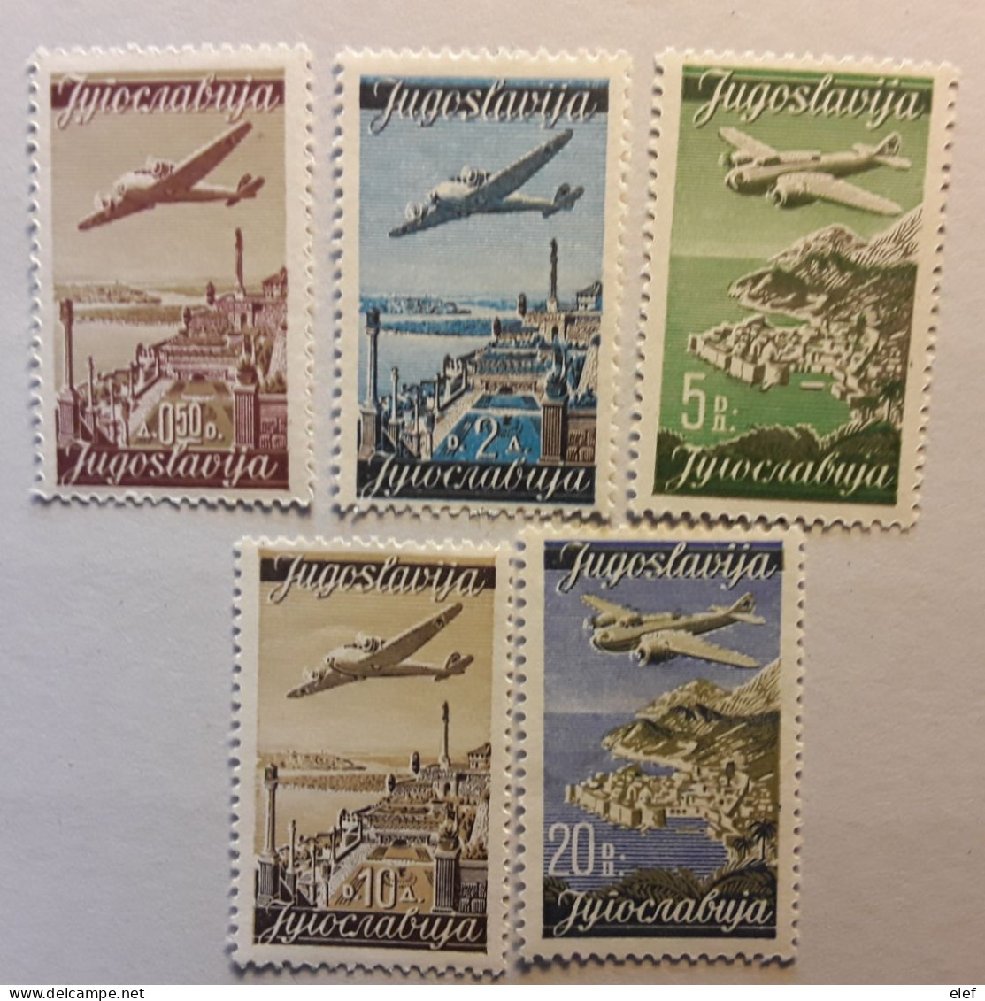 JUGOSLAVIJA 1947 Airmail Poste Aérienne,  5 Timbres Entre Yvert No 17 - 22 , Neufs ** MNH TB - Poste Aérienne