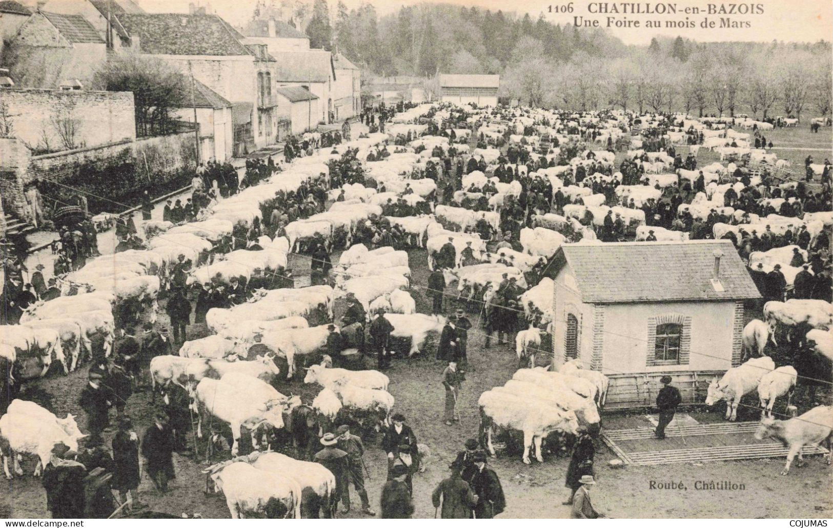 58 - CHATILLON EN BAZOIS _S24368_ Une Foire Au Mois De Mars - Agriculture - Chatillon En Bazois