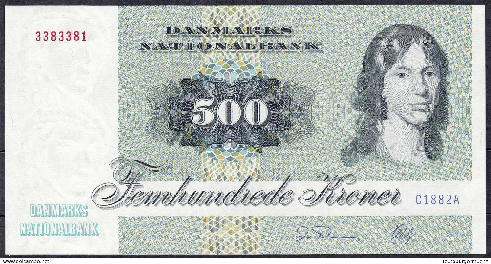 500 Kroner O.D. (1988). I, Leicht Wellig. Pick 52d. - Denemarken