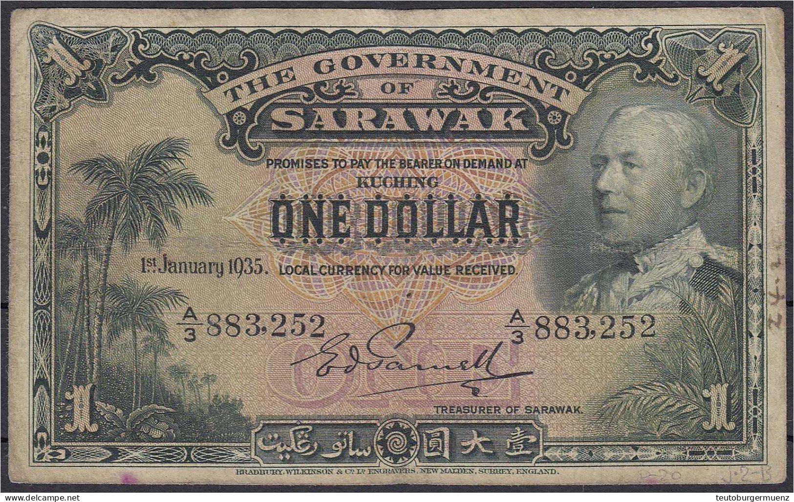 1 Dollar 1.1.1935. III. Pick 20. - Indonesien