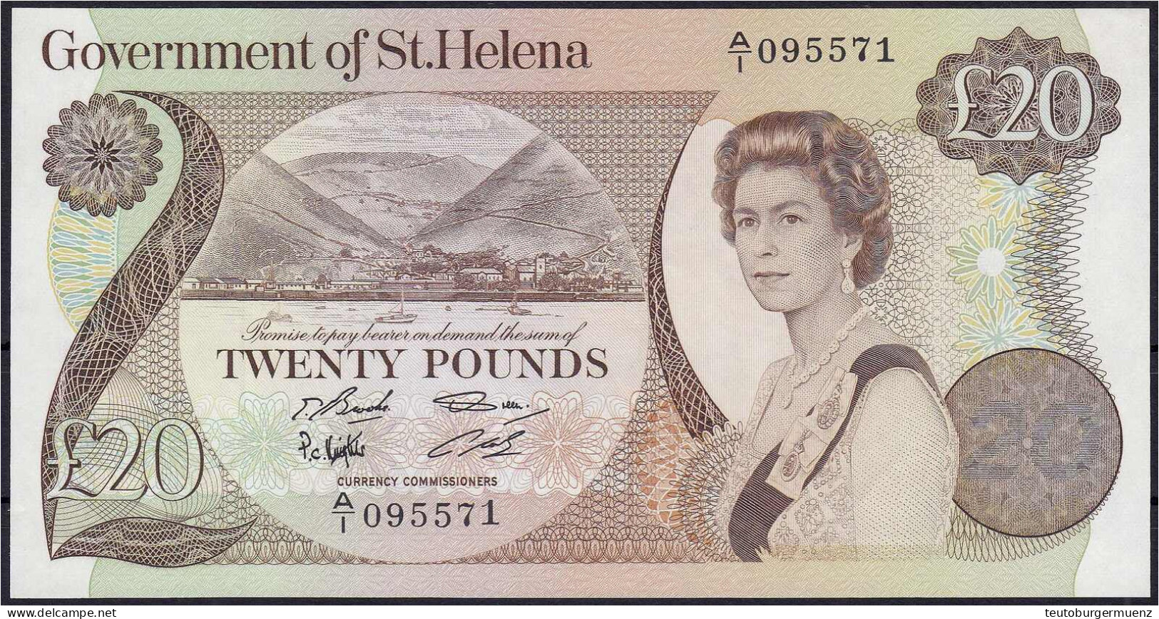 20 Pounds O.D. (1986). I- Pick 10a. - St. Helena