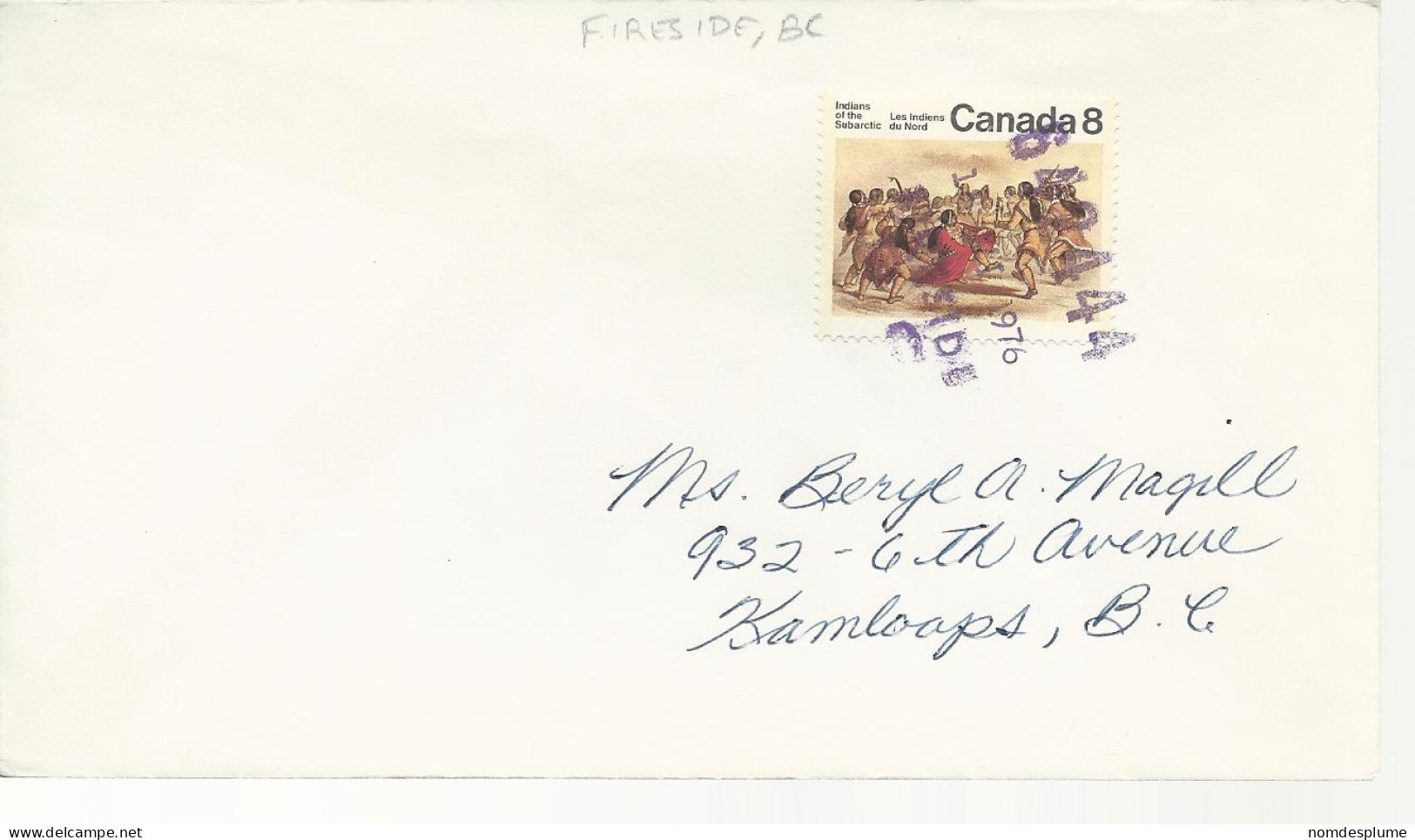 24381) Canada Closed Post Office Fireside Postmark Cancel - Cartas & Documentos