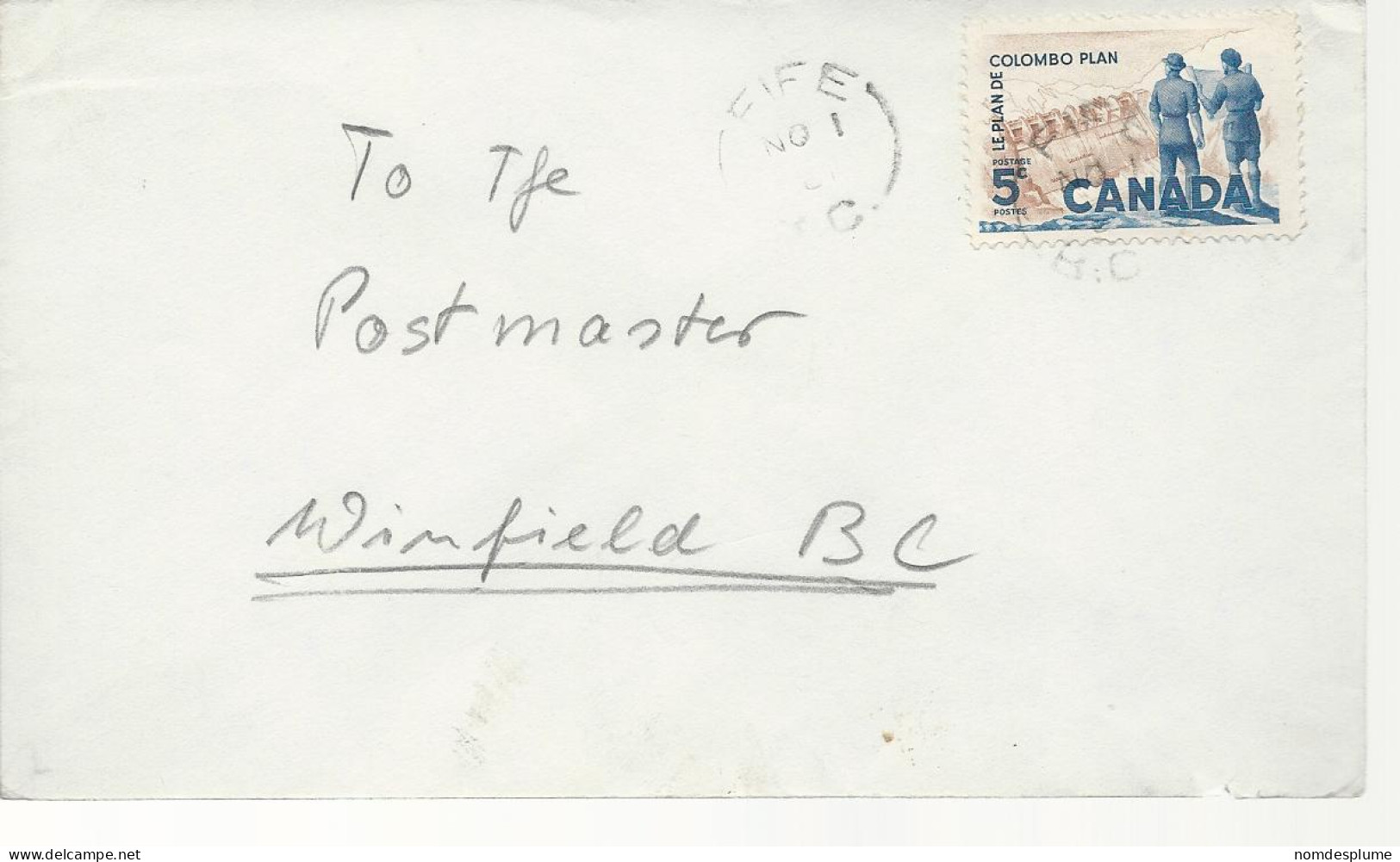 24382) Canada Closed Post Office Fife Postmark Cancel - Lettres & Documents