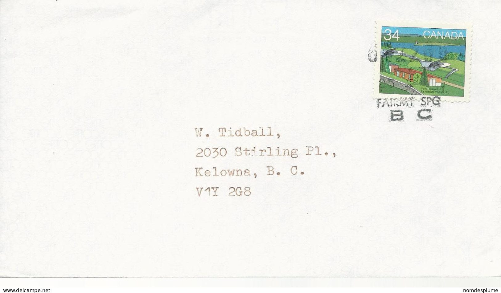 24393) Canada Fairmont Hot Springs Postmark Cancel Enclosure Photograph - Covers & Documents