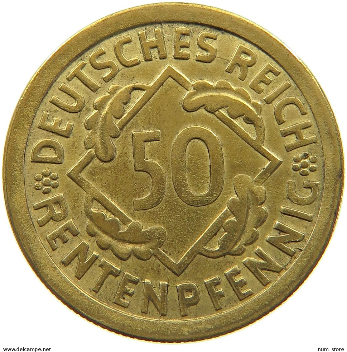WEIMARER REPUBLIK 50 PFENNIG 1924 F  #a047 0175 - 50 Rentenpfennig & 50 Reichspfennig