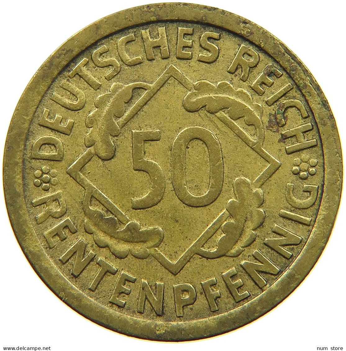 WEIMARER REPUBLIK 50 PFENNIG 1924 J  #a074 0159 - 50 Rentenpfennig & 50 Reichspfennig