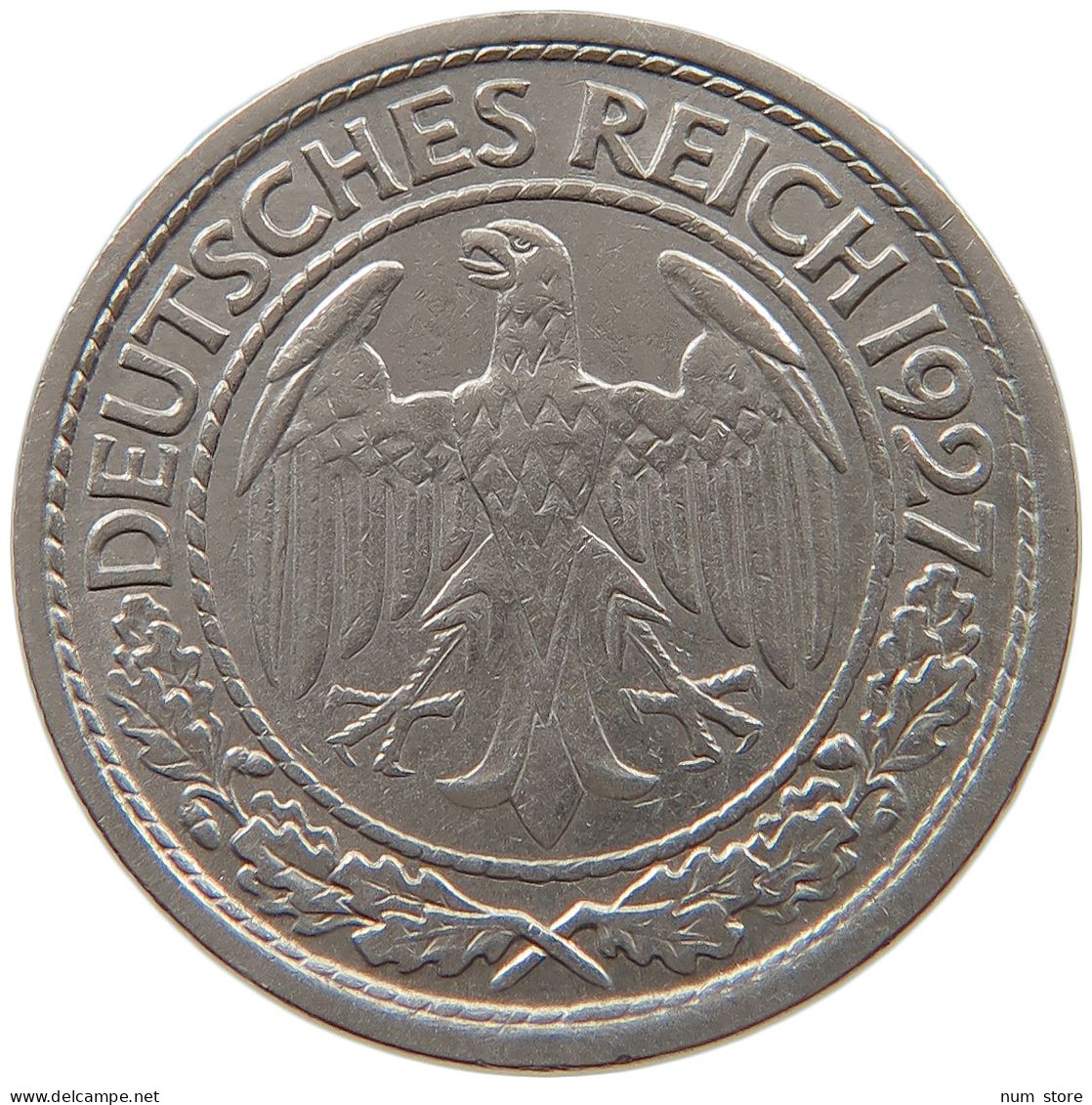 WEIMARER REPUBLIK 50 PFENNIG 1927 A  #a055 0715 - 50 Rentenpfennig & 50 Reichspfennig