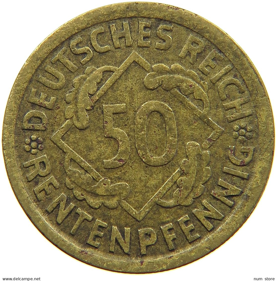 WEIMARER REPUBLIK 50 PFENNIG 1924 J  #a093 0819 - 50 Rentenpfennig & 50 Reichspfennig