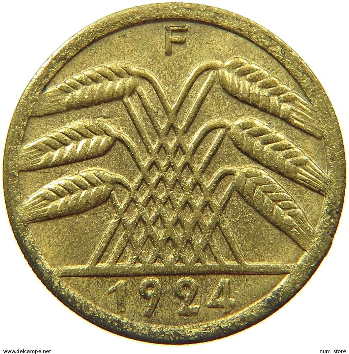 WEIMARER REPUBLIK 50 PFENNIG 1924 F  #t145 0027 - 50 Rentenpfennig & 50 Reichspfennig