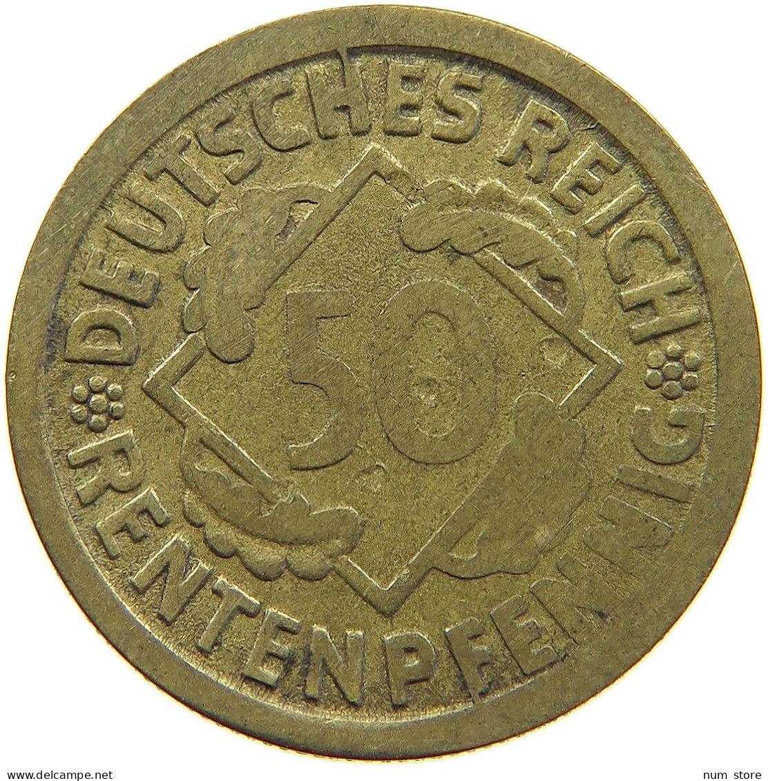 WEIMARER REPUBLIK 50 PFENNIG 1924 J  #c058 0037 - 50 Rentenpfennig & 50 Reichspfennig