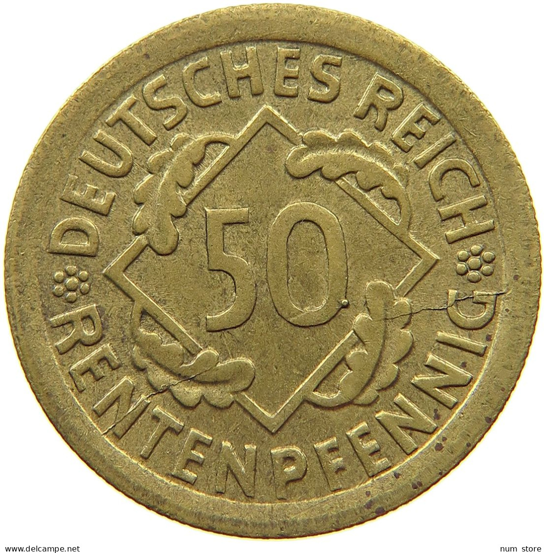 WEIMARER REPUBLIK 50 PFENNIG 1924 E  #t145 0029 - 50 Rentenpfennig & 50 Reichspfennig