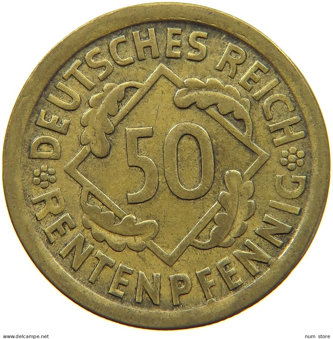 WEIMARER REPUBLIK 50 PFENNIG 1924 D  #c013 0229 - 50 Rentenpfennig & 50 Reichspfennig