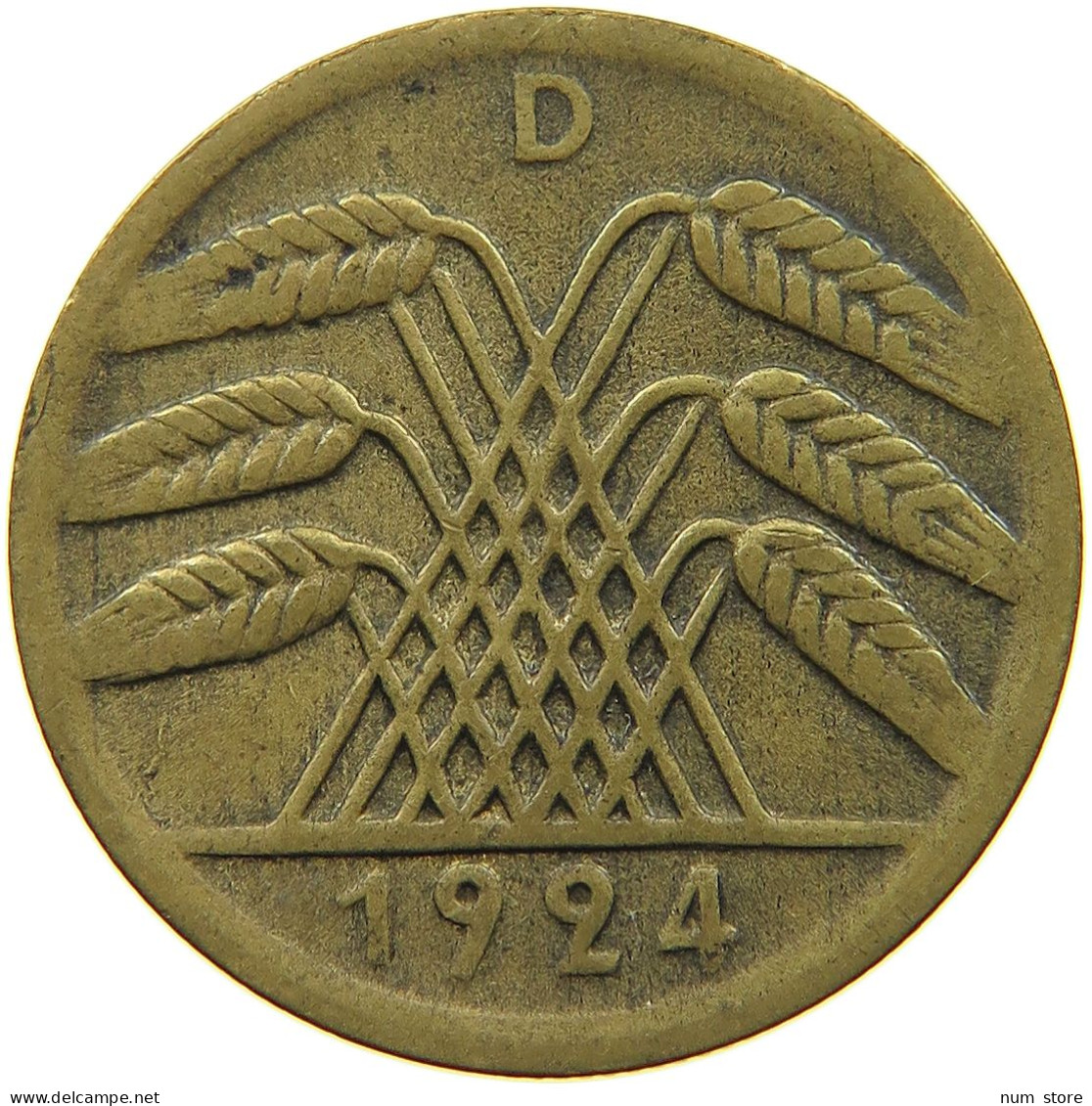 WEIMARER REPUBLIK 50 PFENNIG 1924 D  #a074 0151 - 50 Renten- & 50 Reichspfennig