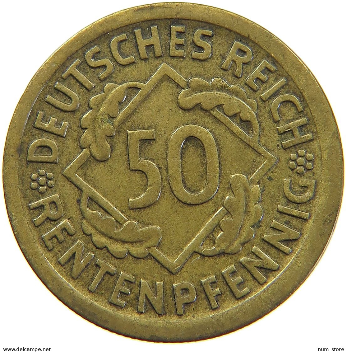 WEIMARER REPUBLIK 50 PFENNIG 1924 D  #c064 0411 - 50 Rentenpfennig & 50 Reichspfennig