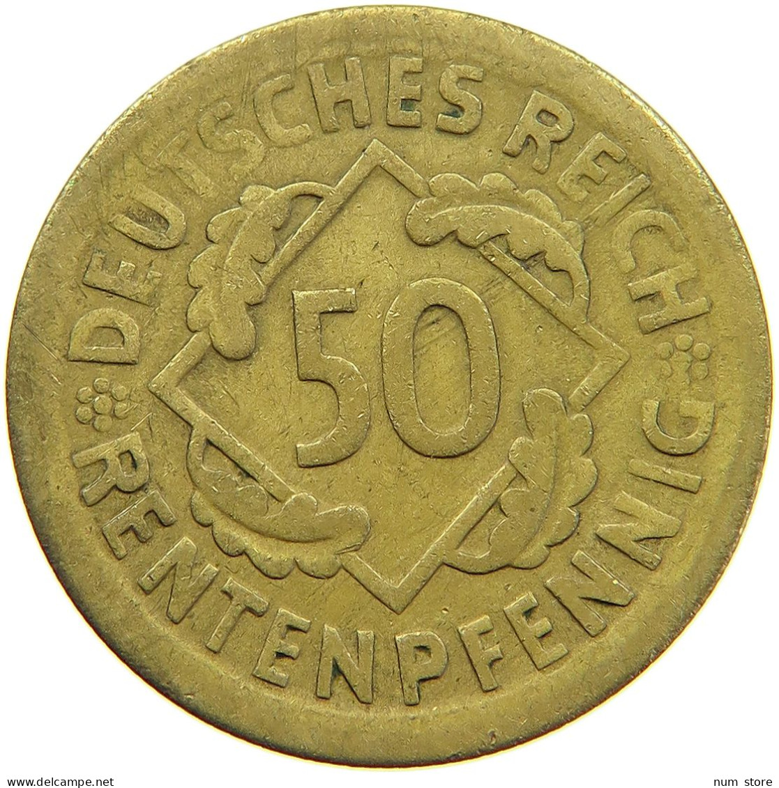 WEIMARER REPUBLIK 50 PFENNIG 1924 D  #a093 0837 - 50 Renten- & 50 Reichspfennig