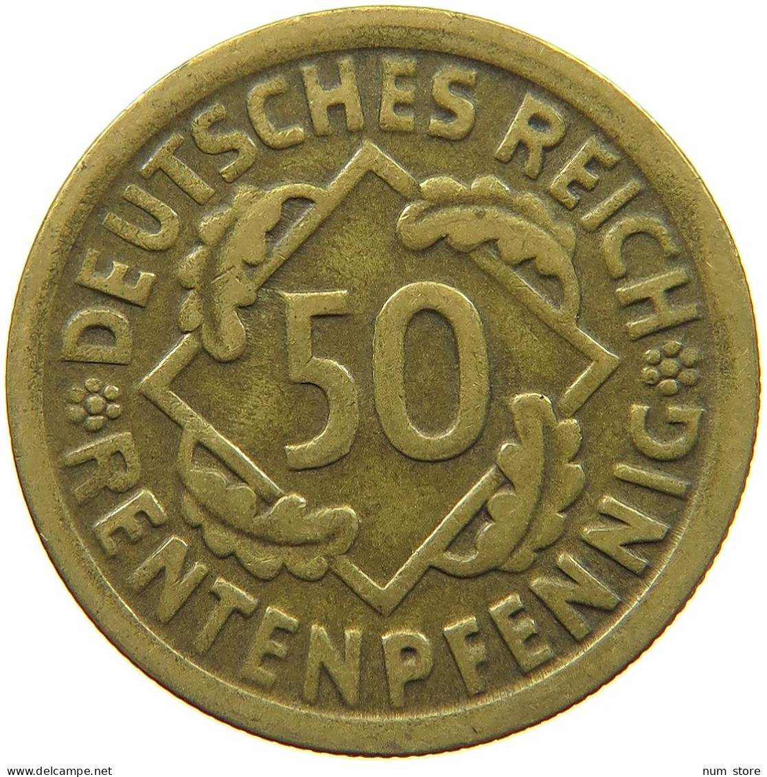 WEIMARER REPUBLIK 50 PFENNIG 1924 D  #c011 0787 - 50 Rentenpfennig & 50 Reichspfennig