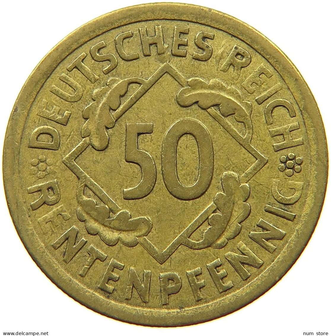 WEIMARER REPUBLIK 50 PFENNIG 1924 A  #t145 0025 - 50 Renten- & 50 Reichspfennig