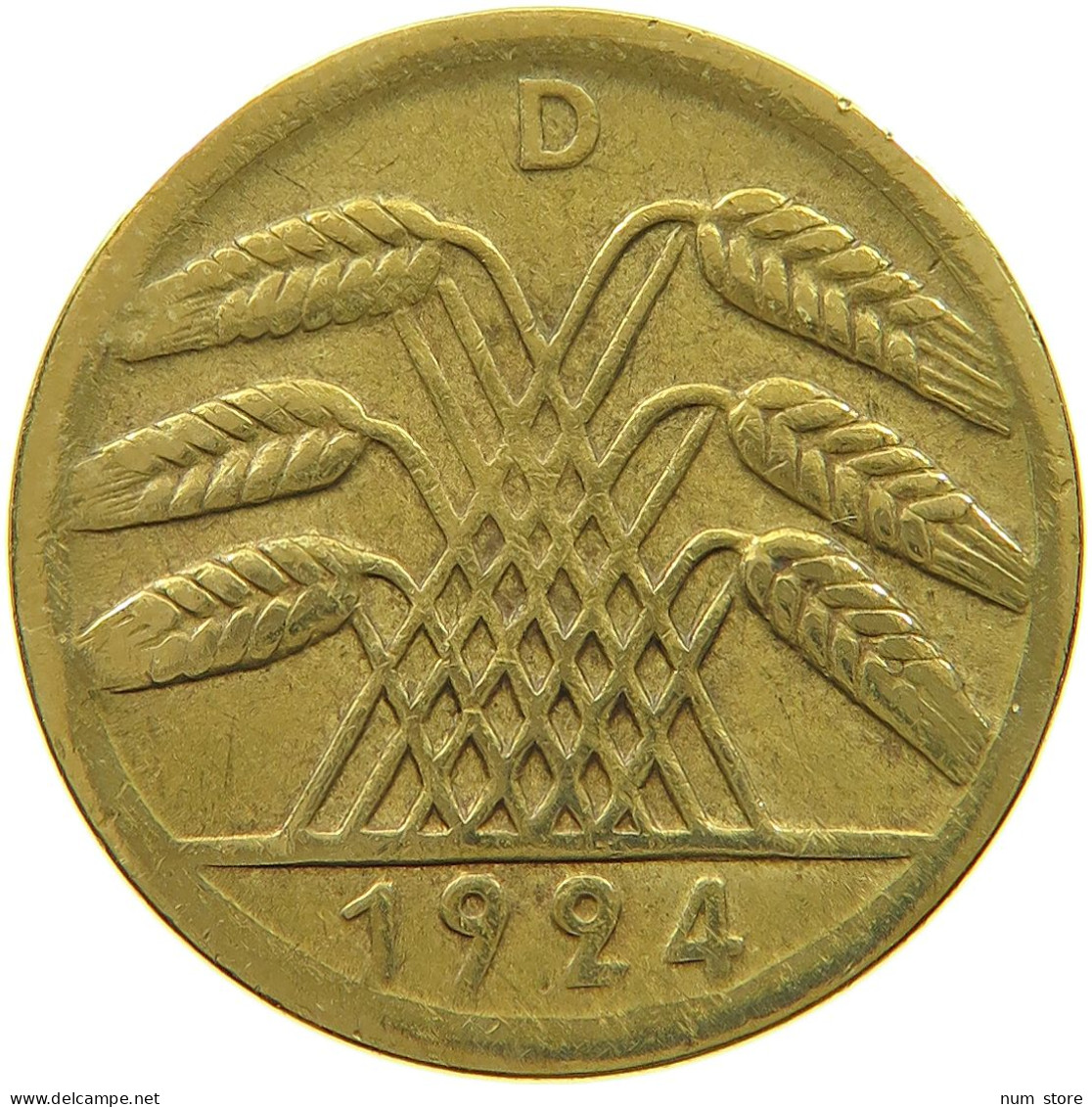 WEIMARER REPUBLIK 50 PFENNIG 1924 D  #a074 0153 - 50 Rentenpfennig & 50 Reichspfennig