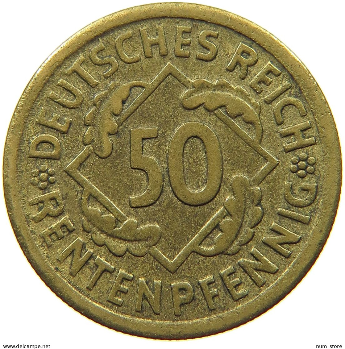 WEIMARER REPUBLIK 50 PFENNIG 1924 A  #t145 0023 - 50 Renten- & 50 Reichspfennig