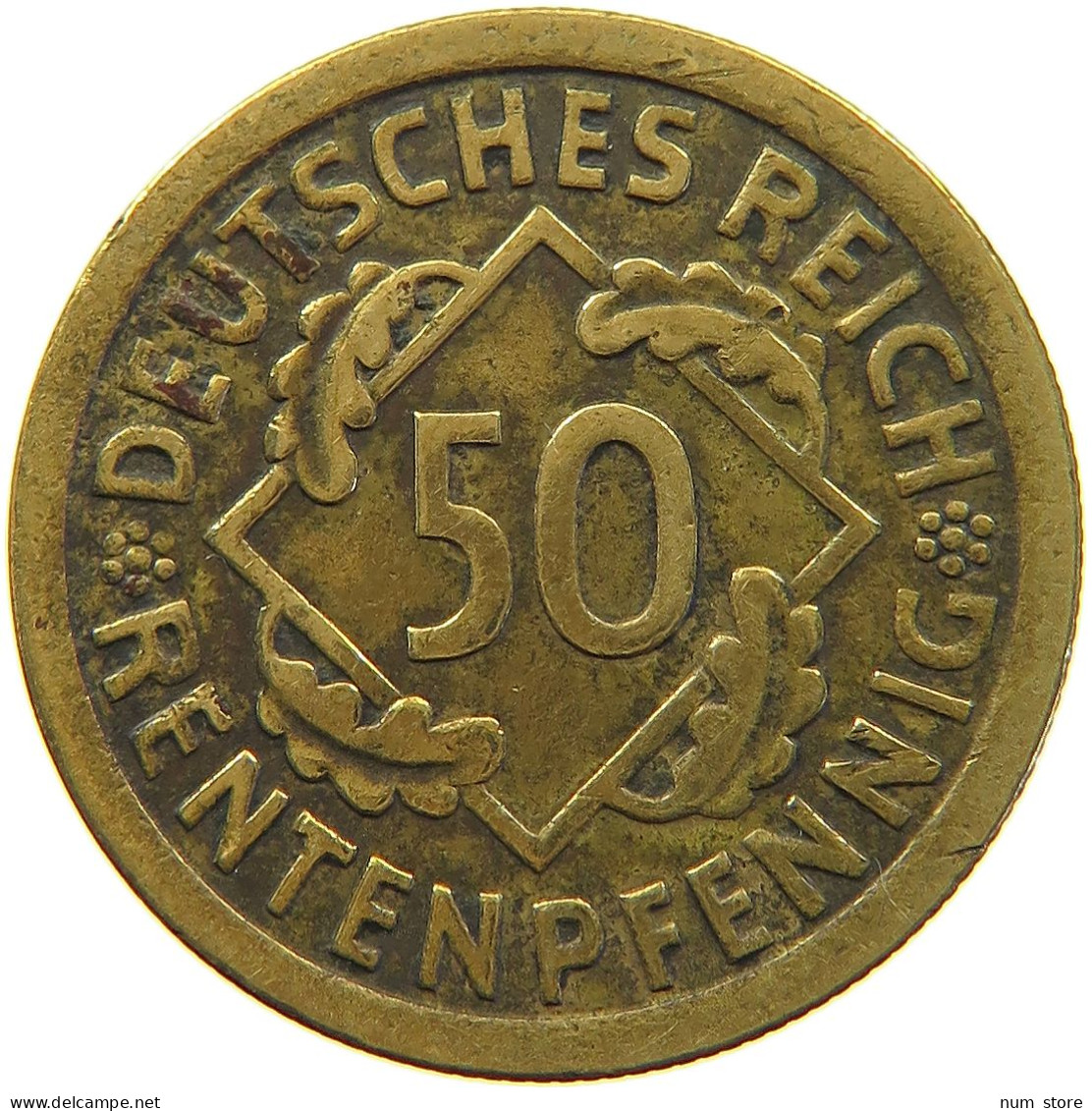 WEIMARER REPUBLIK 50 PFENNIG 1924 A  #s029 0149 - 50 Rentenpfennig & 50 Reichspfennig