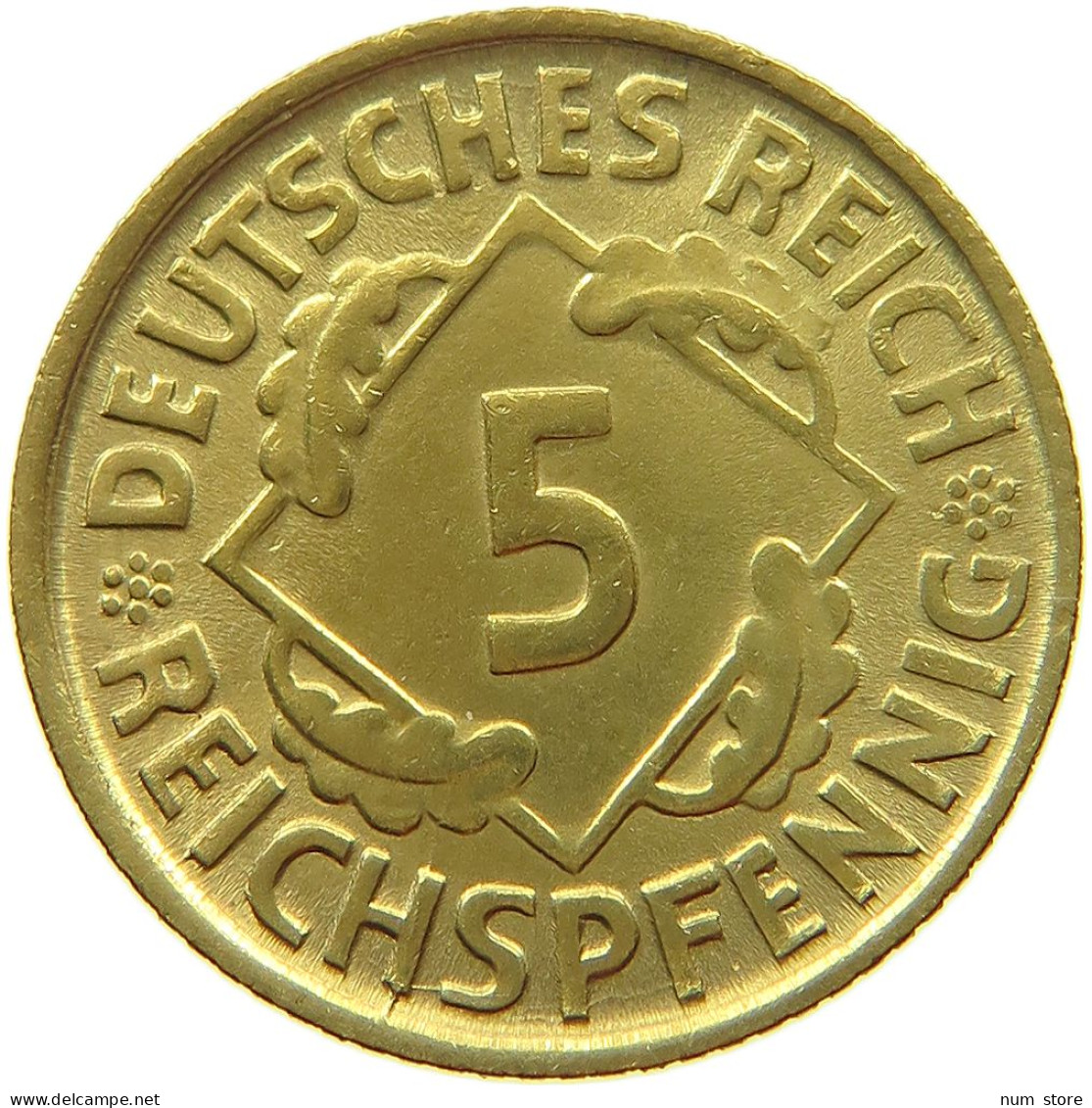 WEIMARER REPUBLIK 5 PFENNIG 1925 D  #t145 0057 - 5 Rentenpfennig & 5 Reichspfennig