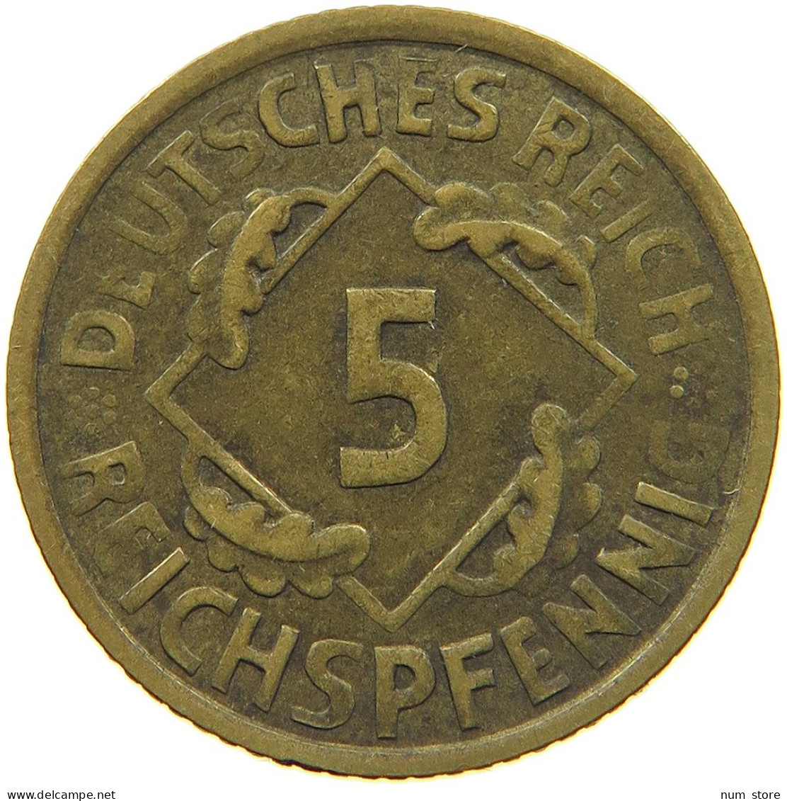 WEIMARER REPUBLIK 5 PFENNIG 1925 A PRÄGESCHWÄCHE #t087 0169 - 5 Rentenpfennig & 5 Reichspfennig