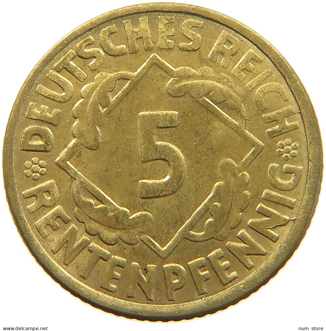 WEIMARER REPUBLIK 5 PFENNIG 1924 G  #a053 0371 - 5 Rentenpfennig & 5 Reichspfennig