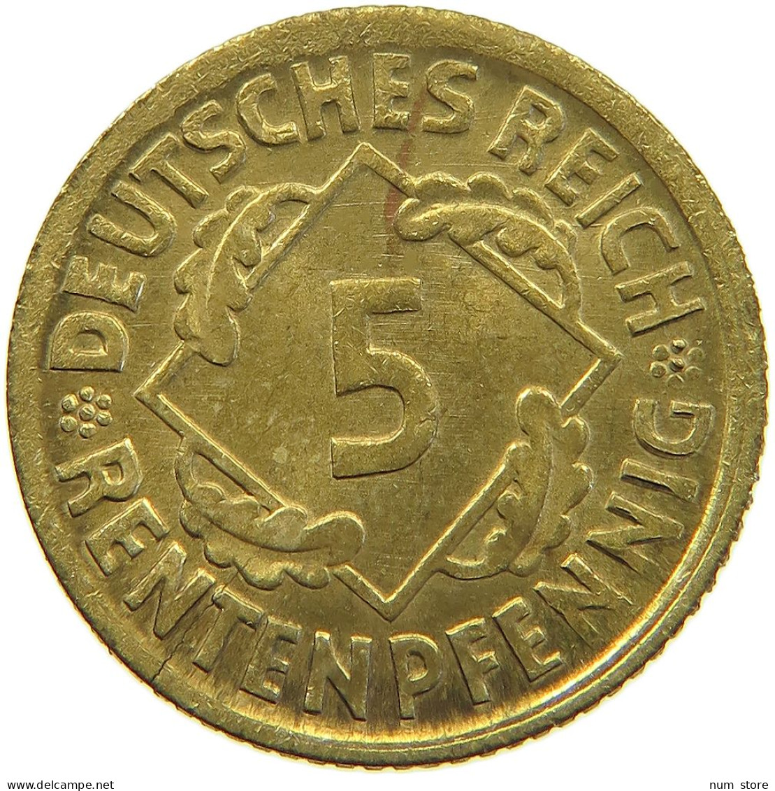 WEIMARER REPUBLIK 5 PFENNIG 1924 D  #a053 0373 - 5 Rentenpfennig & 5 Reichspfennig