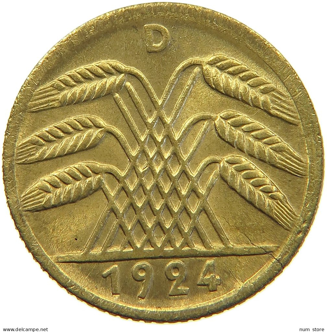 WEIMARER REPUBLIK 5 PFENNIG 1924 D  #a053 0373 - 5 Rentenpfennig & 5 Reichspfennig