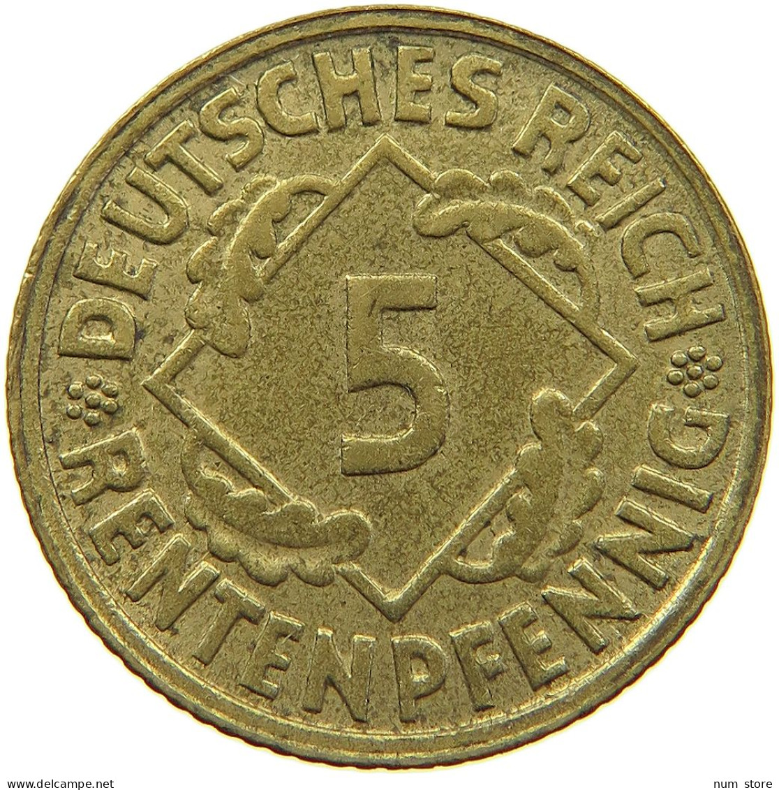 WEIMARER REPUBLIK 5 PFENNIG 1923 D  #s055 0785 - 5 Rentenpfennig & 5 Reichspfennig