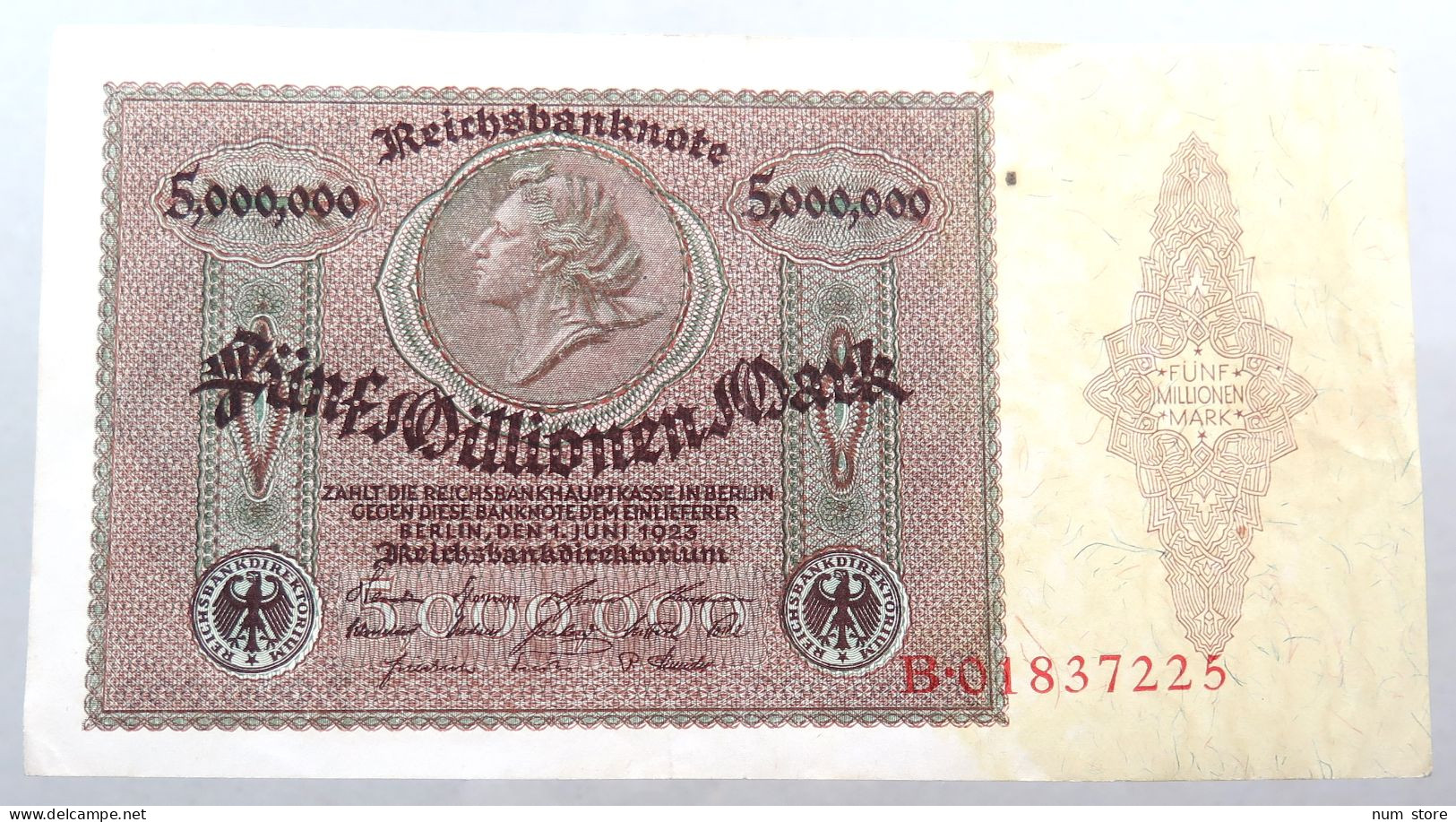 WEIMARER REPUBLIK 5 MILLIONEN MARK 1923 BERLIN #alb052 0659 - 5 Miljoen Mark