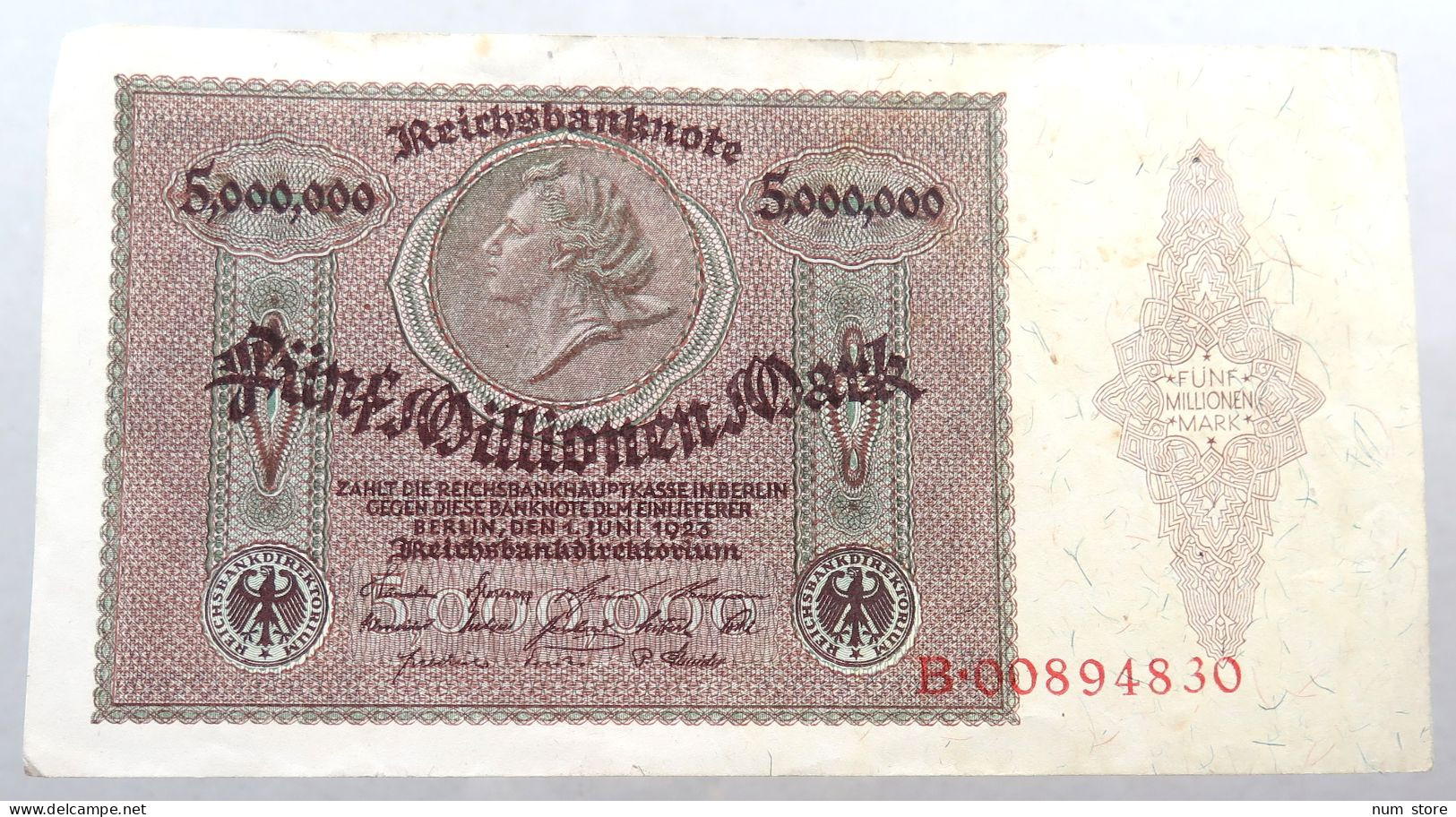 WEIMARER REPUBLIK 5 MILLIONEN MARK 1923 BERLIN #alb052 0663 - 5 Mio. Mark