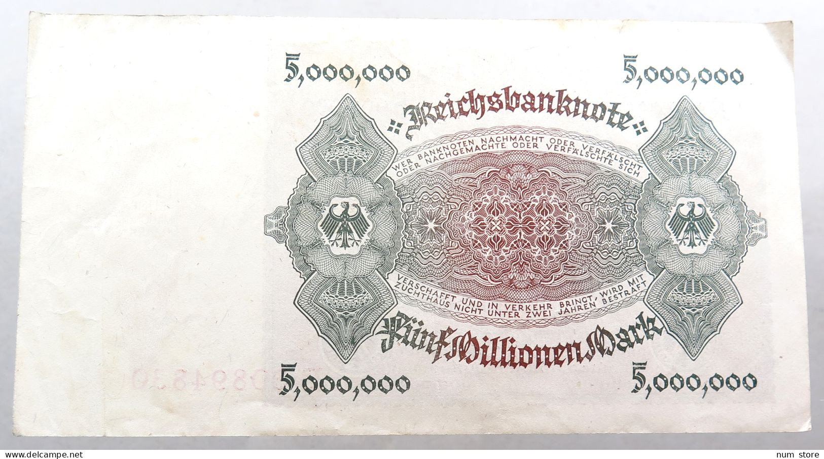 WEIMARER REPUBLIK 5 MILLIONEN MARK 1923 BERLIN #alb052 0663 - 5 Miljoen Mark