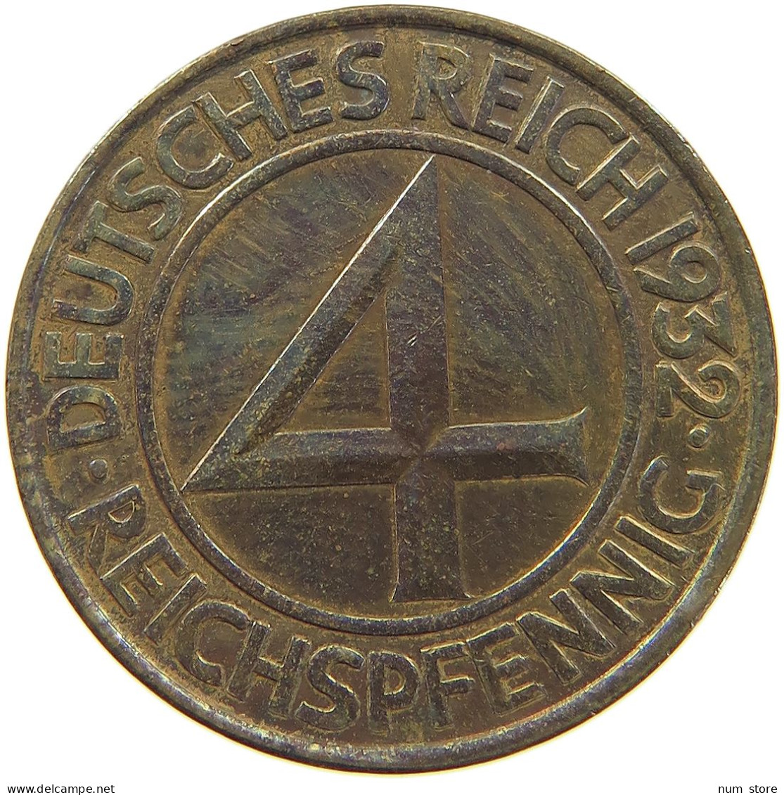 WEIMARER REPUBLIK 4 PFENNIG 1932 A  #c080 0483 - 4 Reichspfennig