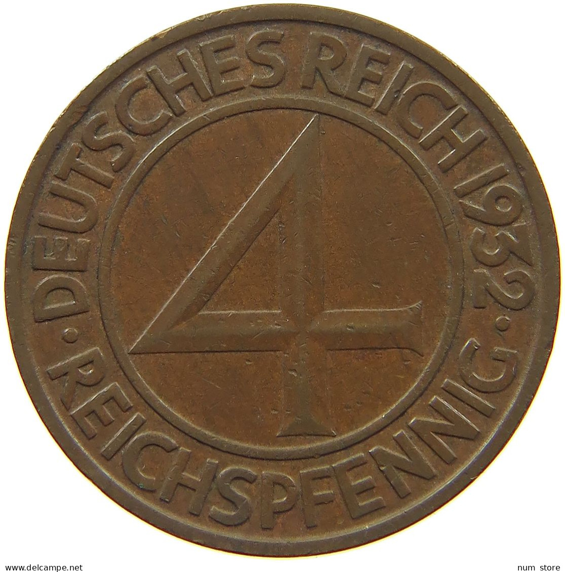 WEIMARER REPUBLIK 4 PFENNIG 1932 A  #c013 0247 - 4 Reichspfennig