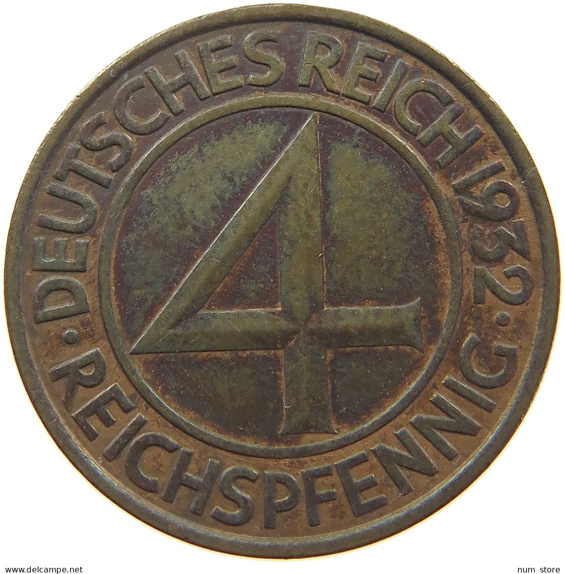 WEIMARER REPUBLIK 4 PFENNIG 1932 A  #c080 0471 - 4 Reichspfennig