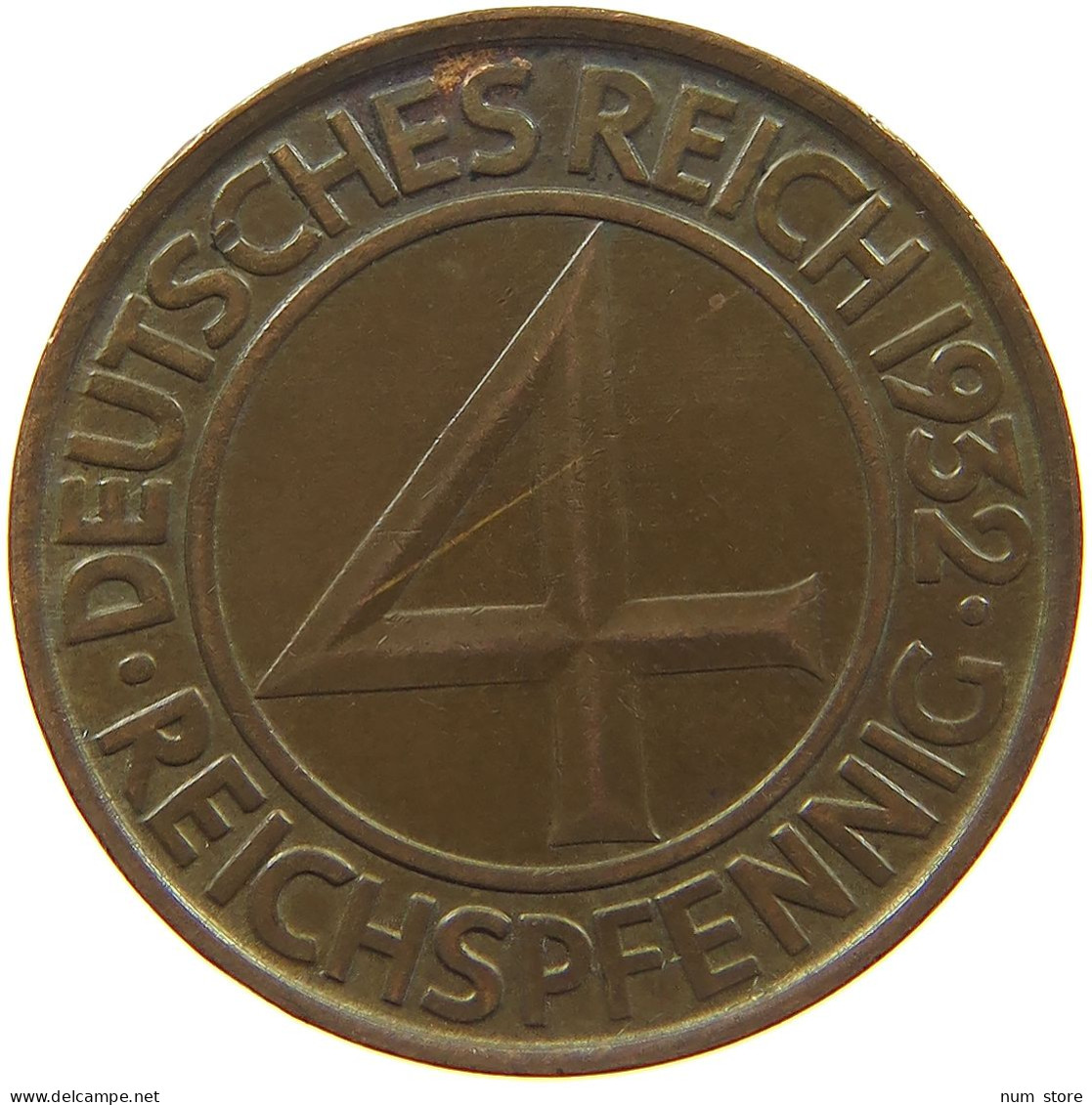 WEIMARER REPUBLIK 4 PFENNIG 1932 A  #c020 0347 - 4 Reichspfennig