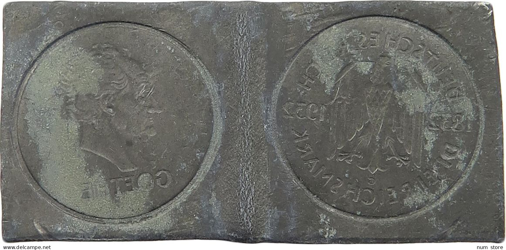 WEIMARER REPUBLIK 3 MARK 1932 MAN MADE COPY OF 3 MARK / MAN GEMACHT KOPIE VON 3 MARK GOETHE #sm07 0227 - 3 Mark & 3 Reichsmark