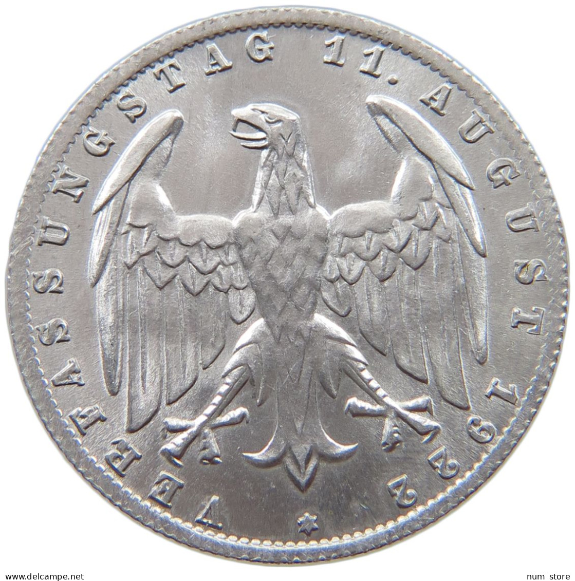 WEIMARER REPUBLIK 3 MARK 1922 J  #a021 1093 - 3 Mark & 3 Reichsmark