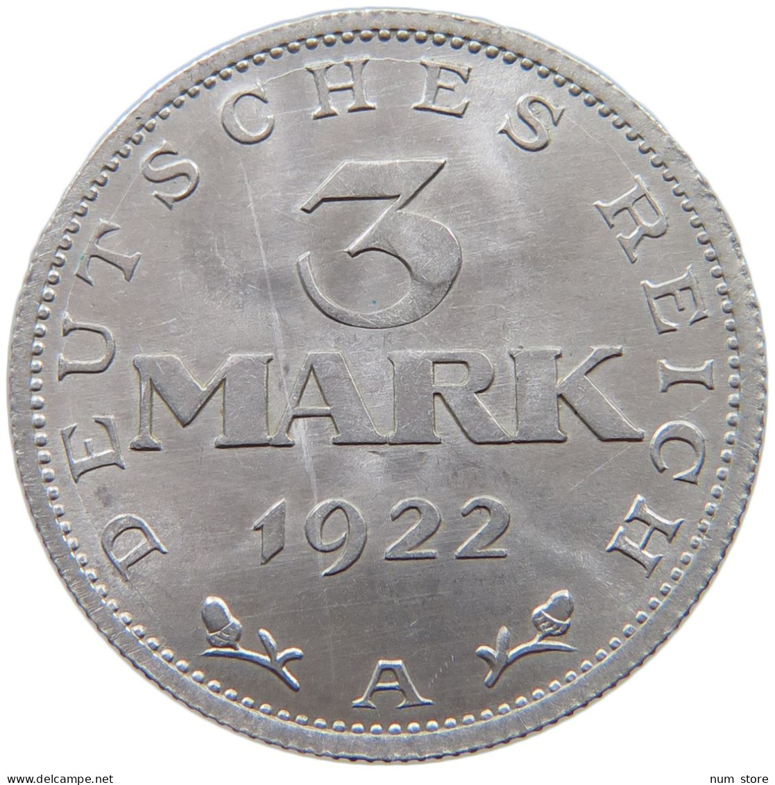 WEIMARER REPUBLIK 3 MARK 1922 A  #a088 0361 - 3 Mark & 3 Reichsmark